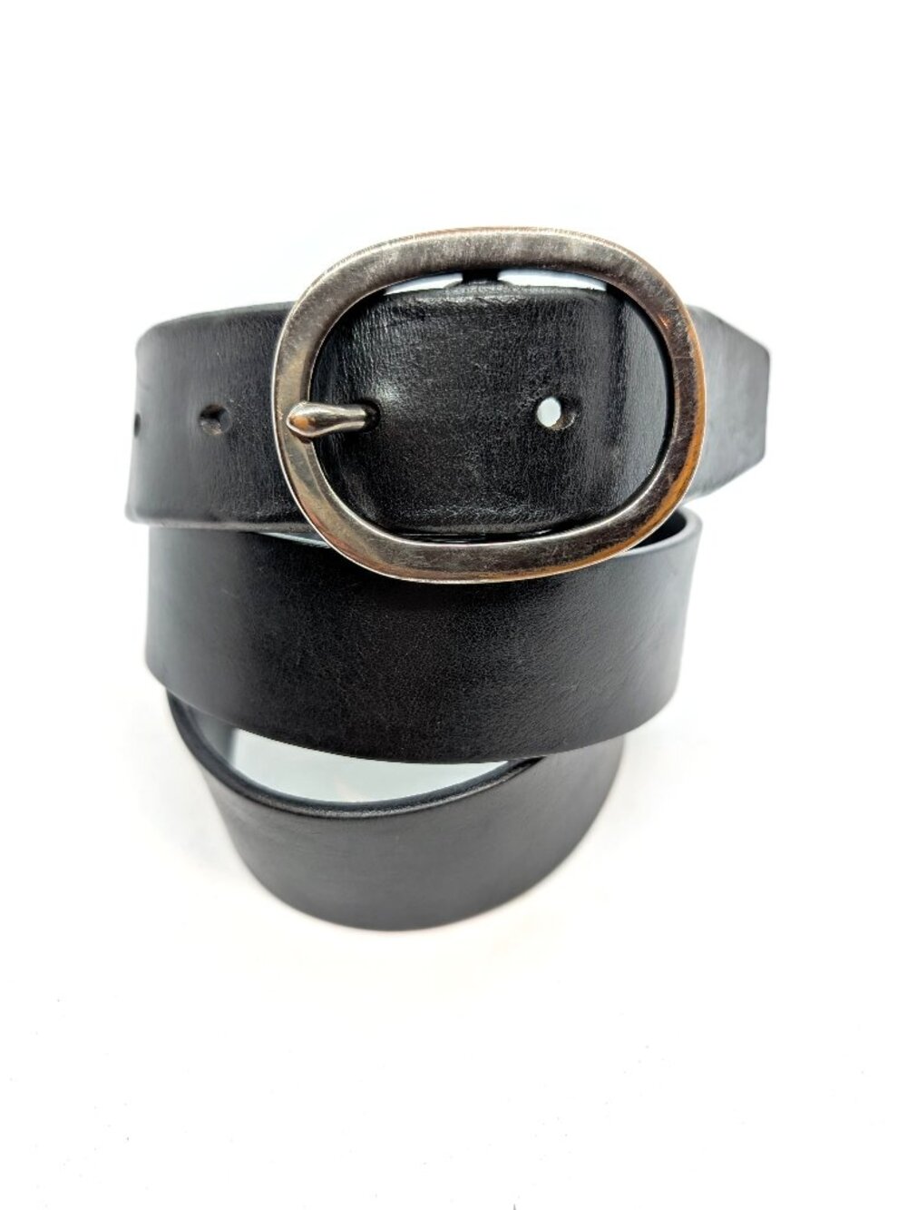 Gap Black Smooth Leather Belt Mens Size 34 Nickel Buckle Classic Casual Western